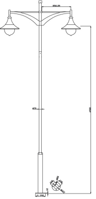 Lanterne de parc à LED avec poteau décoratif 5 m