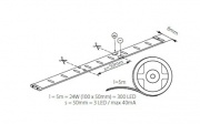 Modules LED linéaires Leds-B 4,8w/M Ip00