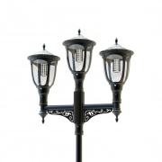  Electriquo Lampadaire solaire à trois bras LED Minori 3×12,5 W