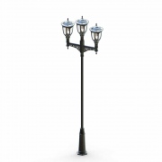 Lampadaire solaire à trois bras LED Minori 3×12,5 W