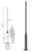  Electriquo Mât en acier-aluminium 2,5" 159 G