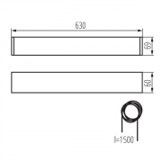 Luminaire linéaire pour tubes LED T8 ALIN 4LED 620mm