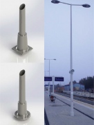 Poteaux d'éclairage composites pour fondations