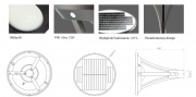 Lampe solaire de parc 15W Park-231R 3000lm avec poteau et fondation