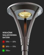 Lampe solaire de parc 15W Park-231R 3000lm avec poteau et fondation