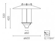 Lanterne de parc LED Elba mât aluminium 4-5 m noir