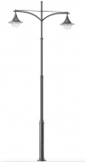 Electriquo Lanterne de parc LED Bolt avec mât décoratif 8 m à deux bras RAL