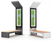  Electriquo Banc EC9 USB / Banc solaire LED / 2030 x 680 x 3090 mm