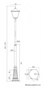 Lampadaire de jardin Retro 1 BD KW 2-3m