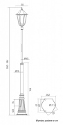 Lampadaire de jardin Retro 1 1,9-2,9 m