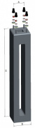 Poteau conique en acier avec support de montage pour caméra / épaisseur 2,5 mm
