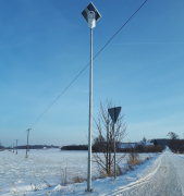  Electriquo Lampe solaire LED Fornax avec poteau en acier et fondation