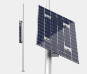  Rosa Poteau en aluminium anodisé avec panneaux photovoltaïques de 6 m