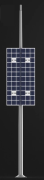 Poteau en aluminium anodisé avec panneaux photovoltaïques de 6 m
