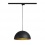 Ampoule Forchini M 40 cm, ronde, noire/dorée, E27, avec adaptateur triphasé noir