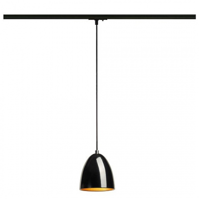 Paire de douilles rondes Cone 14 noires/dorées avec adaptateur monophasé Gu10 noir