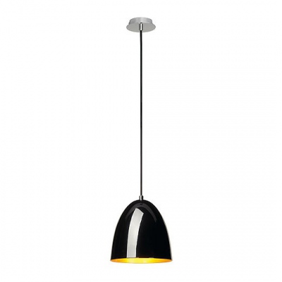 Paire de suspensions Cone 20, rondes, noires/dorées, E27 max. 60 W