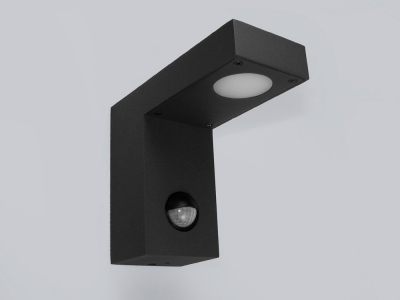 Luminaire de façade LED Laia 7 W WW noir IP54 avec capteur PIR