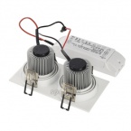 Nouveau pilote LED Tria II Dl blanc mat 2x6 W 38° 2700 K à ressort