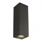 Applique murale Theo Up-down, carrée, anthracite, GU10, max. 2 x 35 W