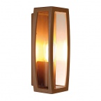 Lampe d'extérieur Meridian Box 2, couleur rouille, E27 25 W, plastique transparent