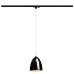 Paire de douilles rondes Cone 14 noires/dorées avec adaptateur monophasé Gu10 noir