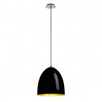 Paire de suspensions Cone 30, rondes, noires/dorées, E27 max. 60 W