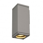 Applique murale Theo Wall Out, carrée, gris argenté, GU10, max. 35 W