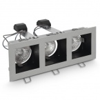 Spot fixe ASPRO 30-3, 3X max.50W argent mat