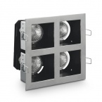 Spot fixe ASPRO 50-4, 4X max.50W argent mat