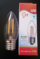 Ampoule LED à filament E3/1 B35 E27 3,8 W 220 V- 240 V 360 degrés blanc chaud avec convertisseur